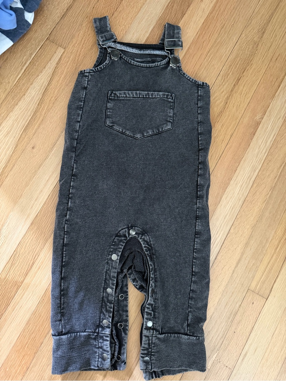 Kids Black Denim Overalls